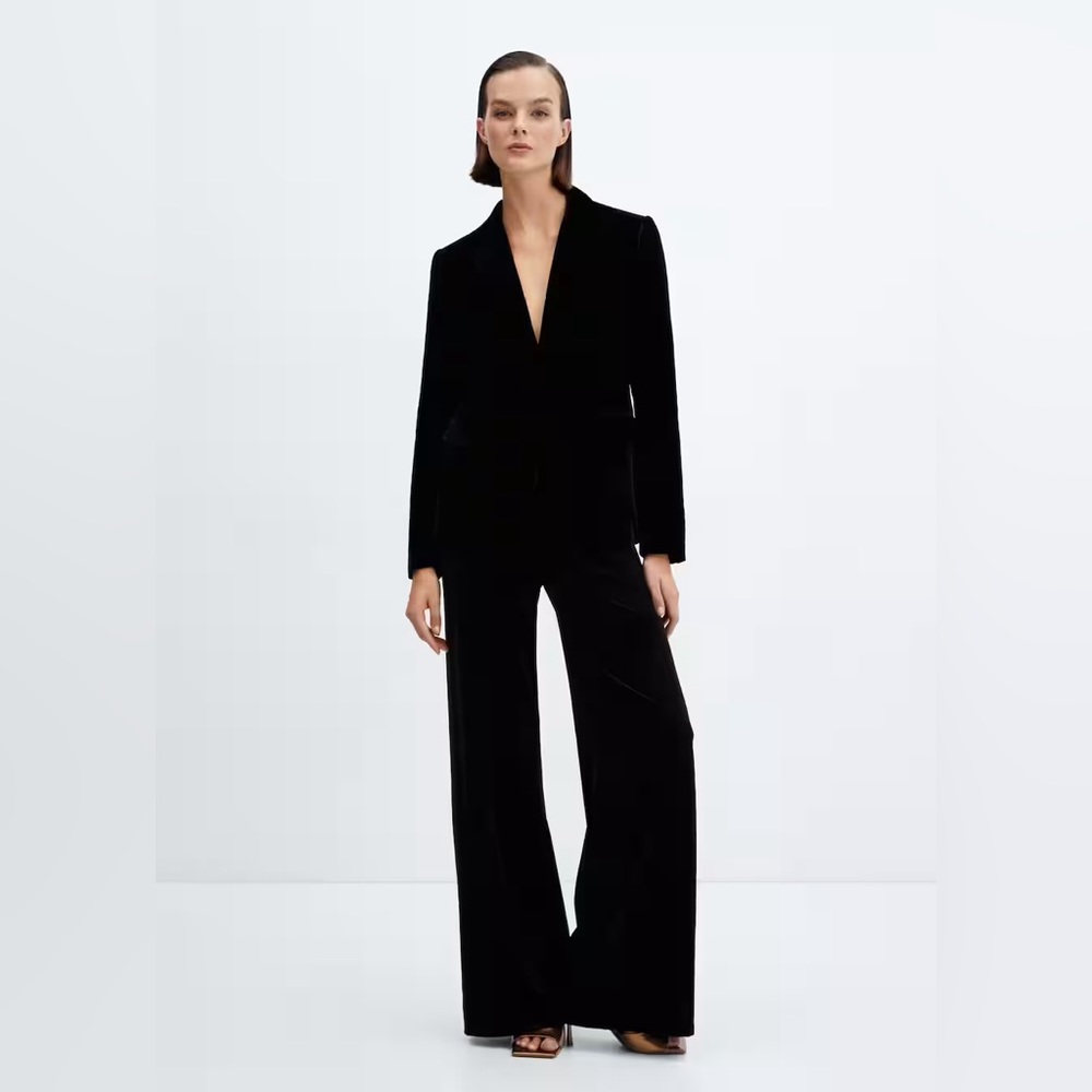 NWT MANGO Velvet wideleg pants